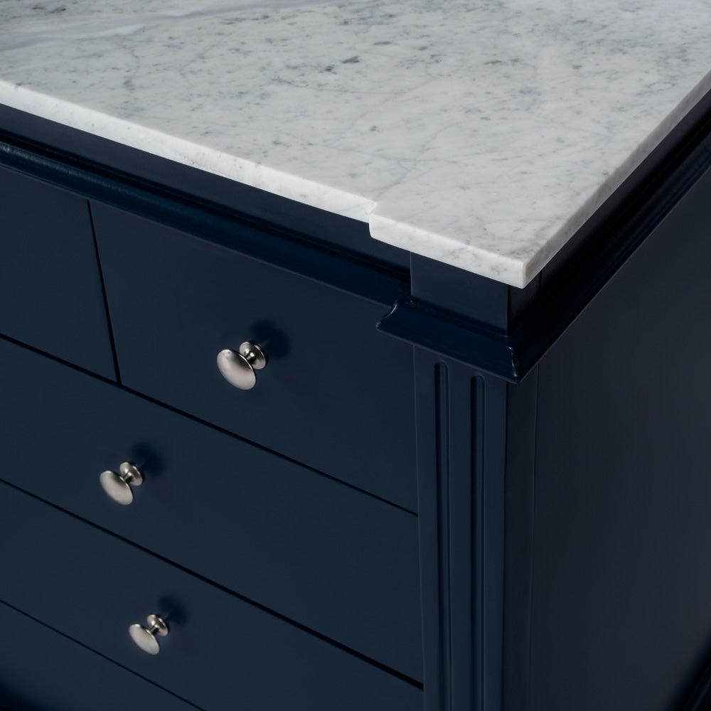 Butler Specialty Company - Harley 48 in. W Single Marble Top Bathroom Vanity/Sink Set, Navy Blue - 5572372_CLOSEOUT