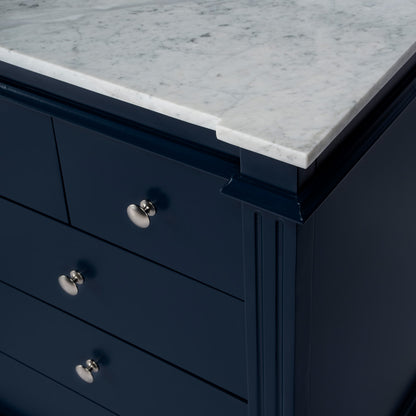 Butler Specialty Company - Harley 48 in. W Single Marble Top Bathroom Vanity/Sink Set, Navy Blue - 5572372_CLOSEOUT