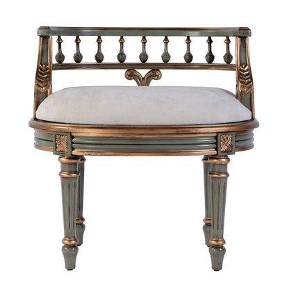 Butler Specialty Company - Hathaway 22.5 in. W Oval Upholstered and Wood Traditional Vanity Seat, Pastel Green - 1218482 View 2