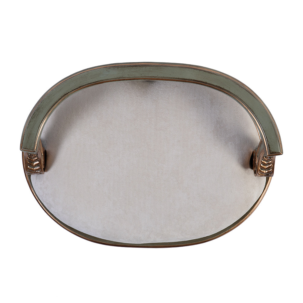 Butler Specialty Company - Hathaway 22.5 in. W Oval Upholstered and Wood Traditional Vanity Seat, Pastel Green - 1218482 View 4