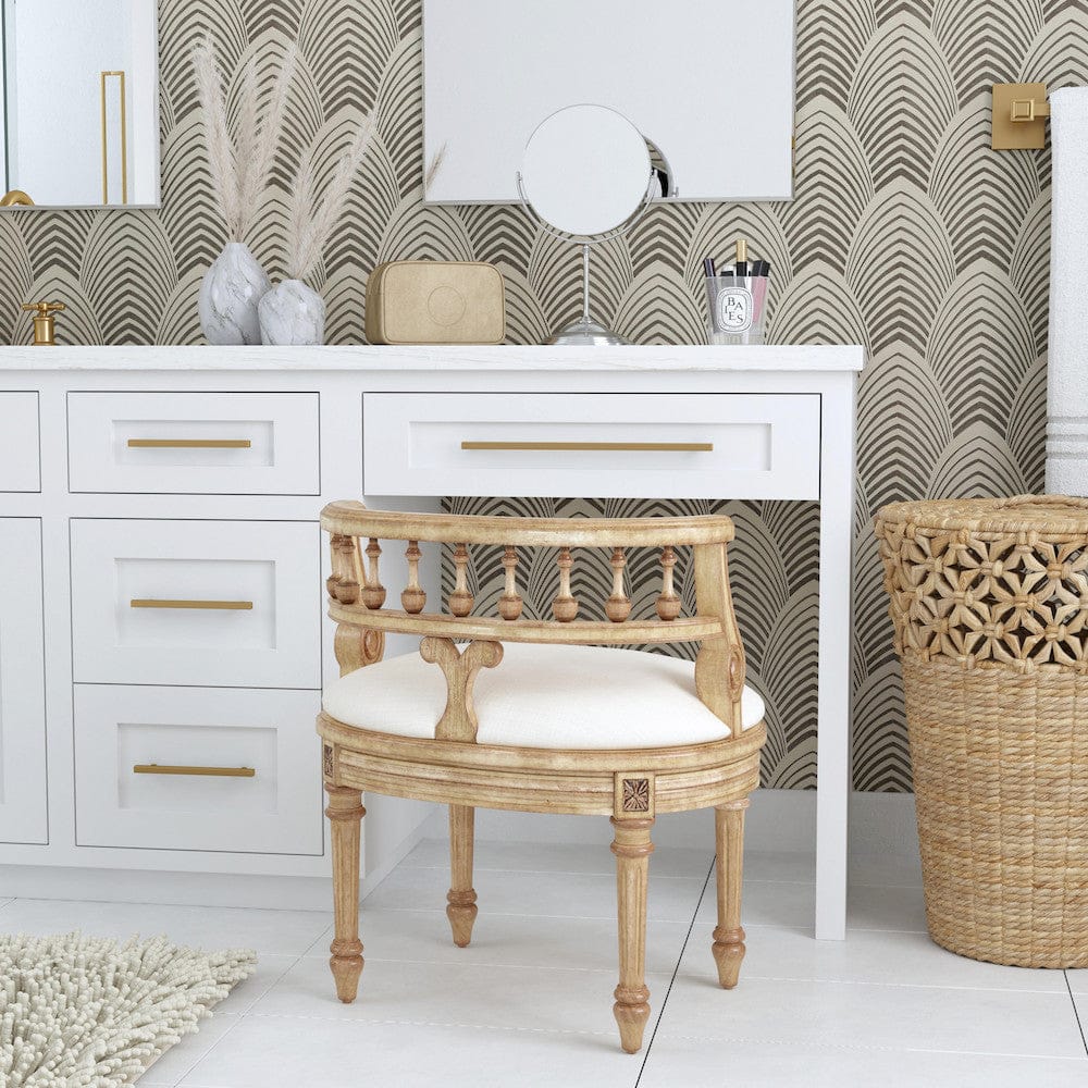 Butler Specialty Company - Hathaway 22.5 in. W Oval Upholstered Vanity Seat, Beige - 1218424 view 6