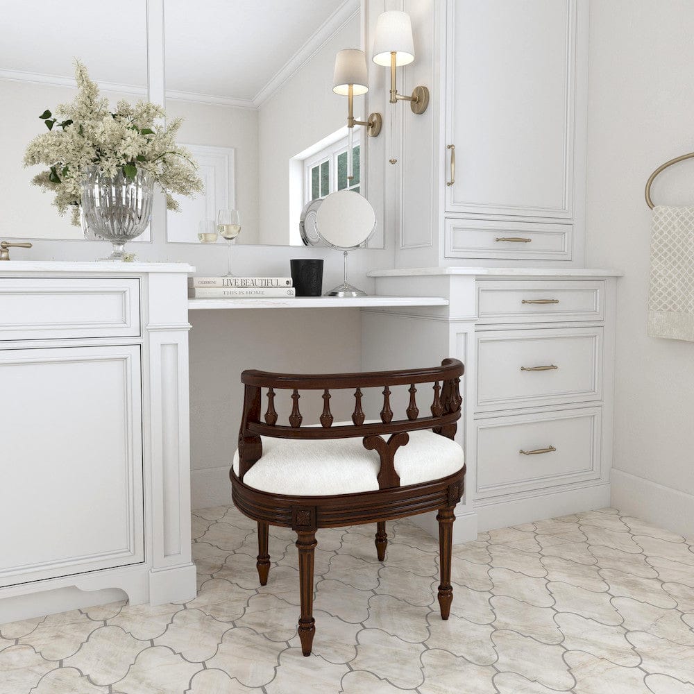 Butler Specialty Company - Hathaway 22.5 in. W Oval Upholstered Vanity Seat, Medium Brown - 1218011 view 4