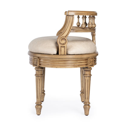 Butler Specialty Company - Hathaway 22.5 in. W Oval Upholstered Vanity Seat, Beige - 1218424