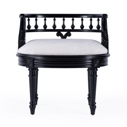 Butler Specialty Company - Hathaway 22.5 in. W Oval Upholstered Vanity Seat, Black - 1218111