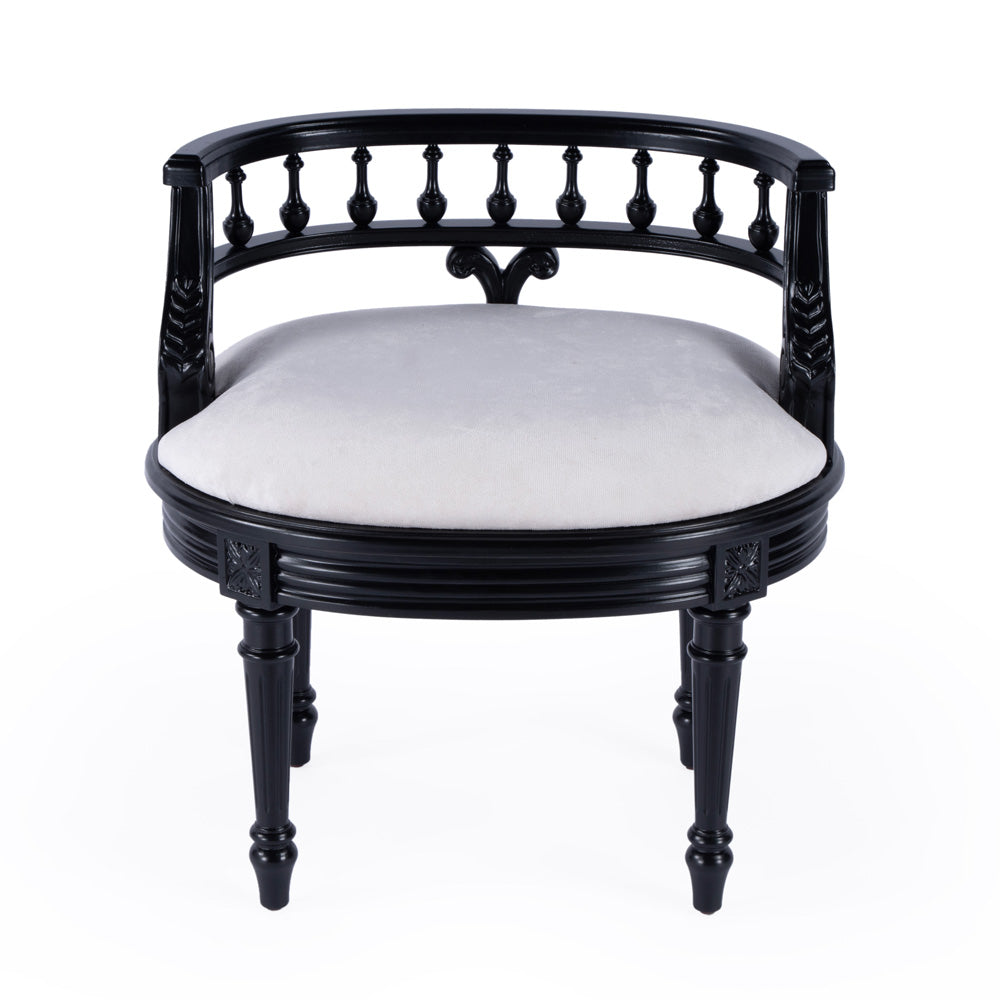 Butler Specialty Company - Hathaway 22.5 in. W Oval Upholstered Vanity Seat, Black - 1218111
