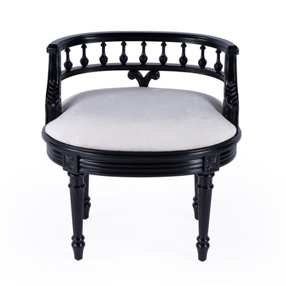Butler Specialty Company - Hathaway 22.5 in. W Oval Upholstered Vanity Seat, Black - 1218111