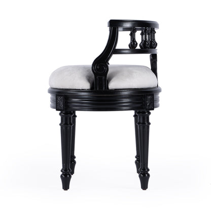 Butler Specialty Company - Hathaway 22.5 in. W Oval Upholstered Vanity Seat, Black - 1218111