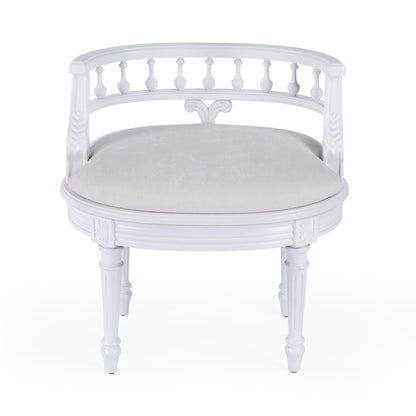 Butler Specialty Company - Hathaway 22.5 in. W Oval Upholstered Vanity Seat, White - 1218222
