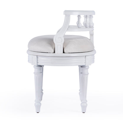 Butler Specialty Company - Hathaway 22.5 in. W Oval Upholstered Vanity Seat, White - 1218222