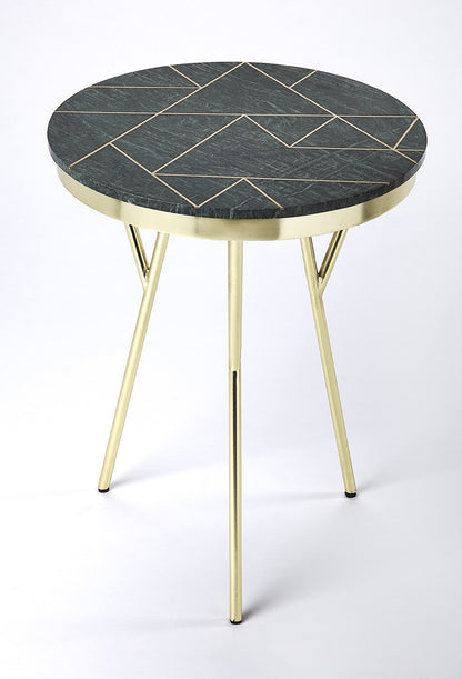 Butler Specialty Company - Haven Green Marble & Brass Side Table, Green - 5401025_CLOSEOUT