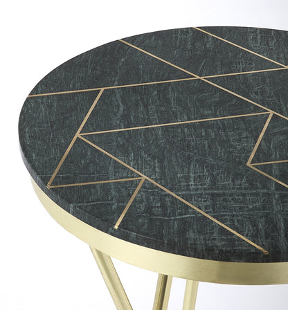 Butler Specialty Company - Haven Green Marble & Brass Side Table, Green - 5401025_CLOSEOUT