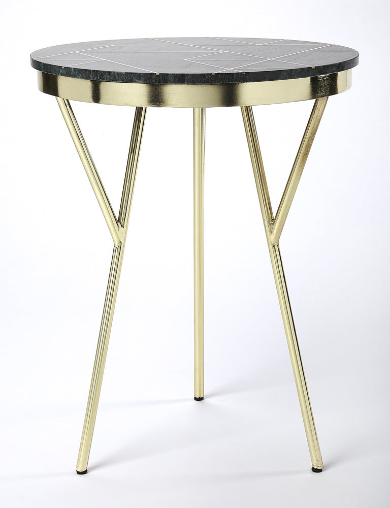 Butler Specialty Company - Haven Green Marble & Brass Side Table, Green - 5401025_CLOSEOUT