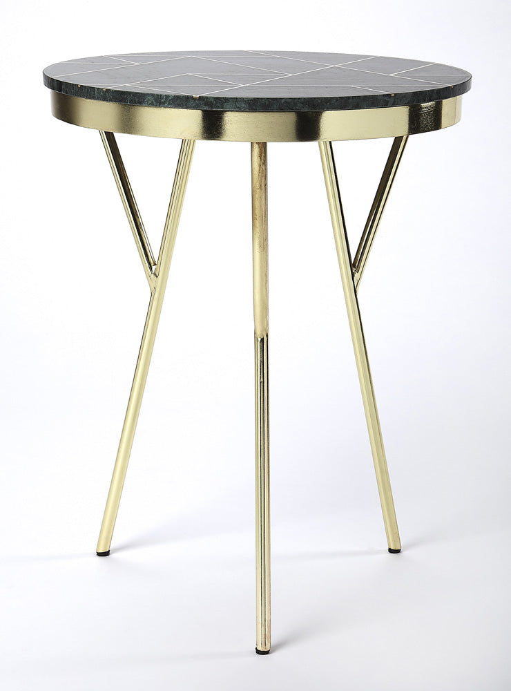 Butler Specialty Company - Haven Green Marble & Brass Side Table, Green - 5401025_CLOSEOUT