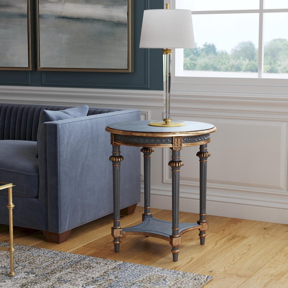 Butler Specialty Company - Hellinger 24 in. W Round Wood End Table with Open Shelf - Pastel Blue - 6162483 view 7