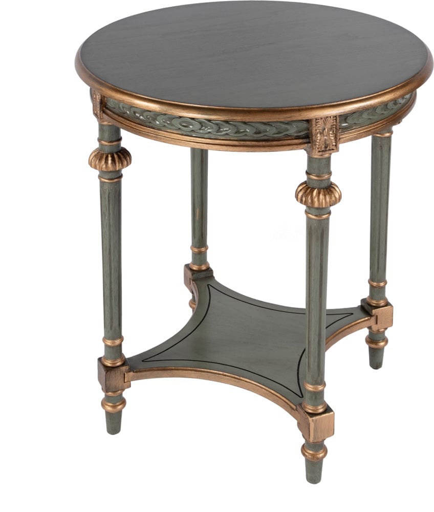 Butler Specialty Company Hellinger 24 in. W Round Wood Tall Open Shelf End Table  - Pastel Green - 6162482 view 1