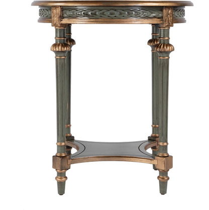 Butler Specialty Company Hellinger 24 in. W Round Wood Tall Open Shelf End Table  - Pastel Green - 6162482 view 3
