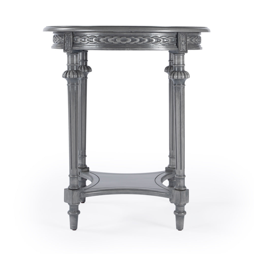 Butler Specialty Company - Hellinger 24 in. W Round Wood End Table with Lower Shelf, Gray - 6162418