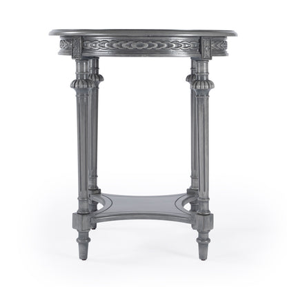 Butler Specialty Company - Hellinger 24 in. W Round Wood End Table with Lower Shelf, Gray - 6162418