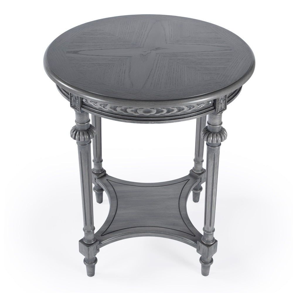 Butler Specialty Company - Hellinger 24 in. W Round Wood End Table with Lower Shelf, Gray - 6162418
