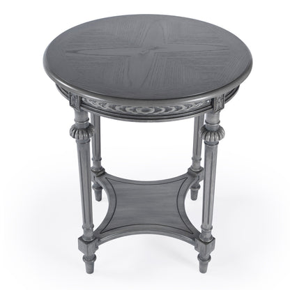 Butler Specialty Company - Hellinger 24 in. W Round Wood End Table with Lower Shelf, Gray - 6162418
