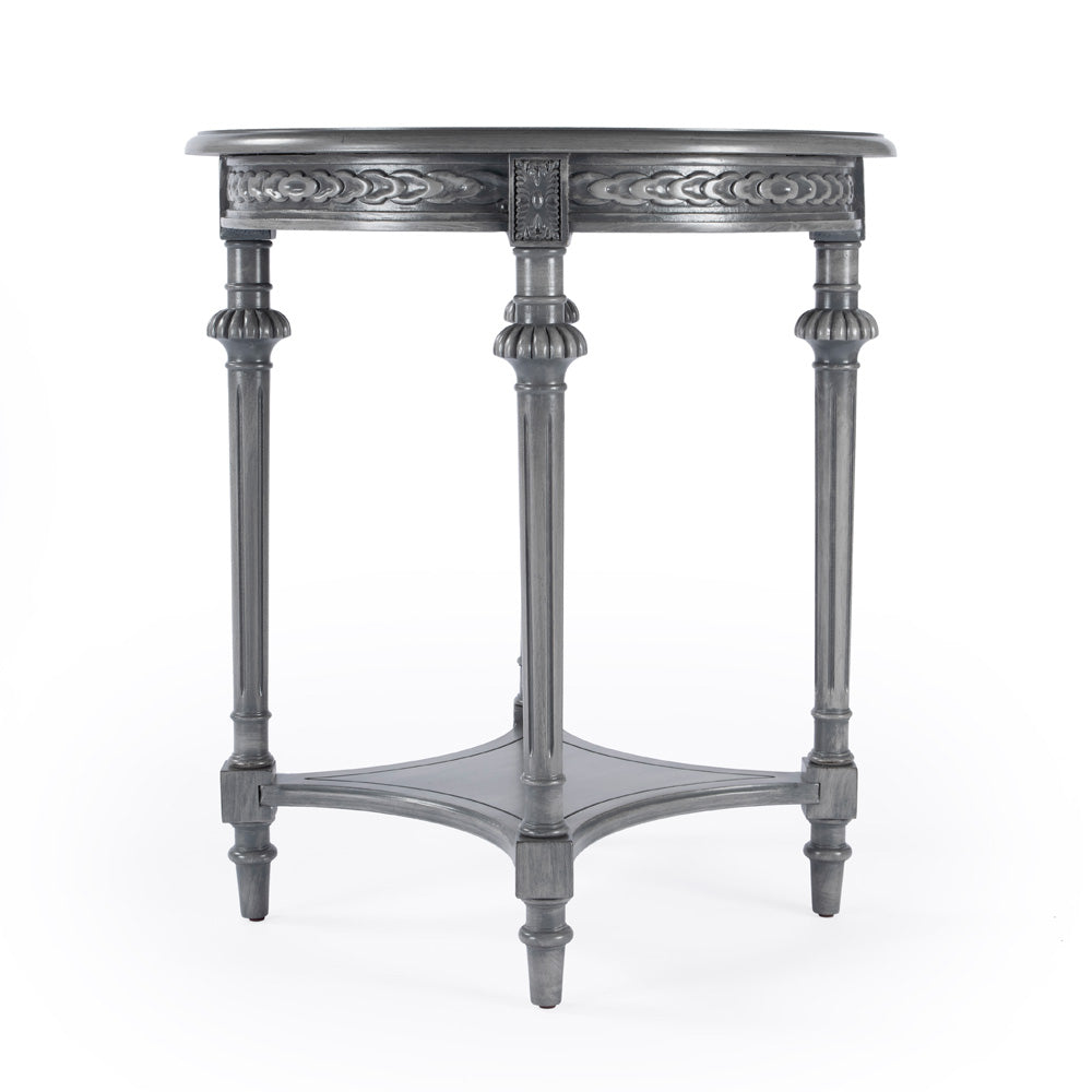 Butler Specialty Company - Hellinger 24 in. W Round Wood End Table with Lower Shelf, Gray - 6162418