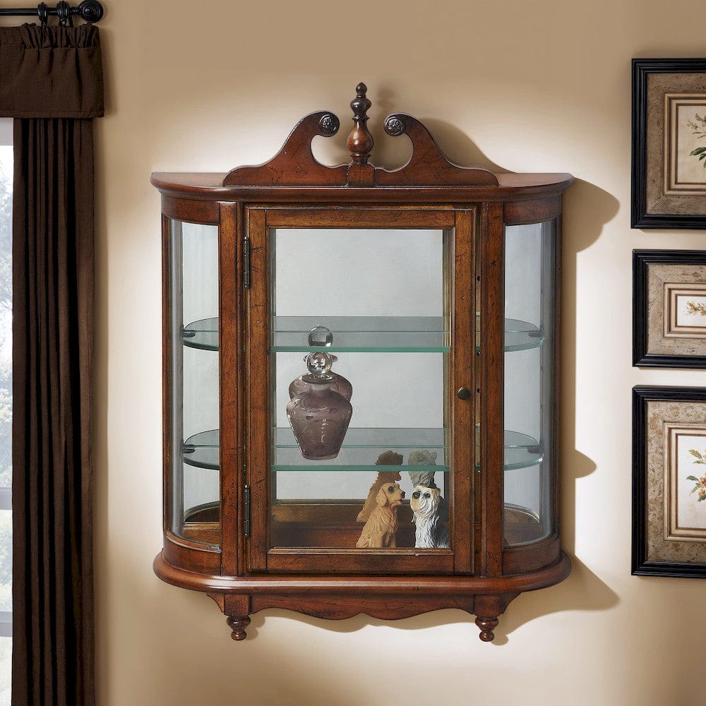 Butler Specialty Company - Heritage - Melinda 27.5 in. H x 21 in. W Rectangular Wood Wall Curio, Medium Brown - 1927001 view 3