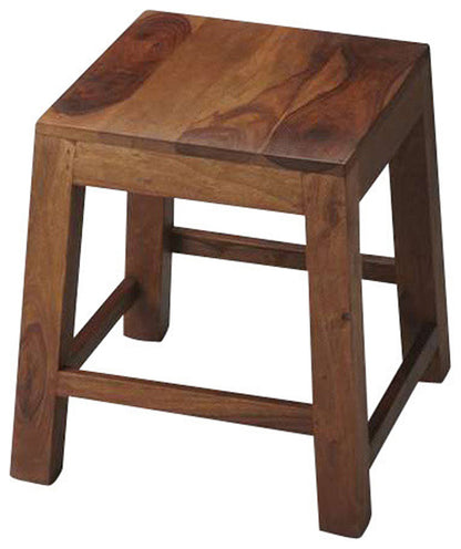 Butler Specialty Company - Hewett 16.5 in. Seat Height Square Solid Wood Stool, Light Brown - 3455140