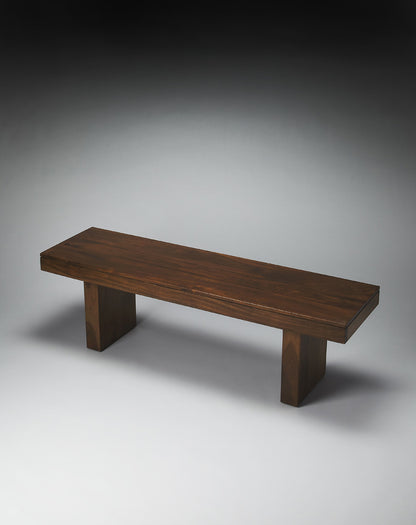 Butler Specialty Company - Hewett 57 in. W Rectangular Solid Wood Bench, Dark Brown - 4239140