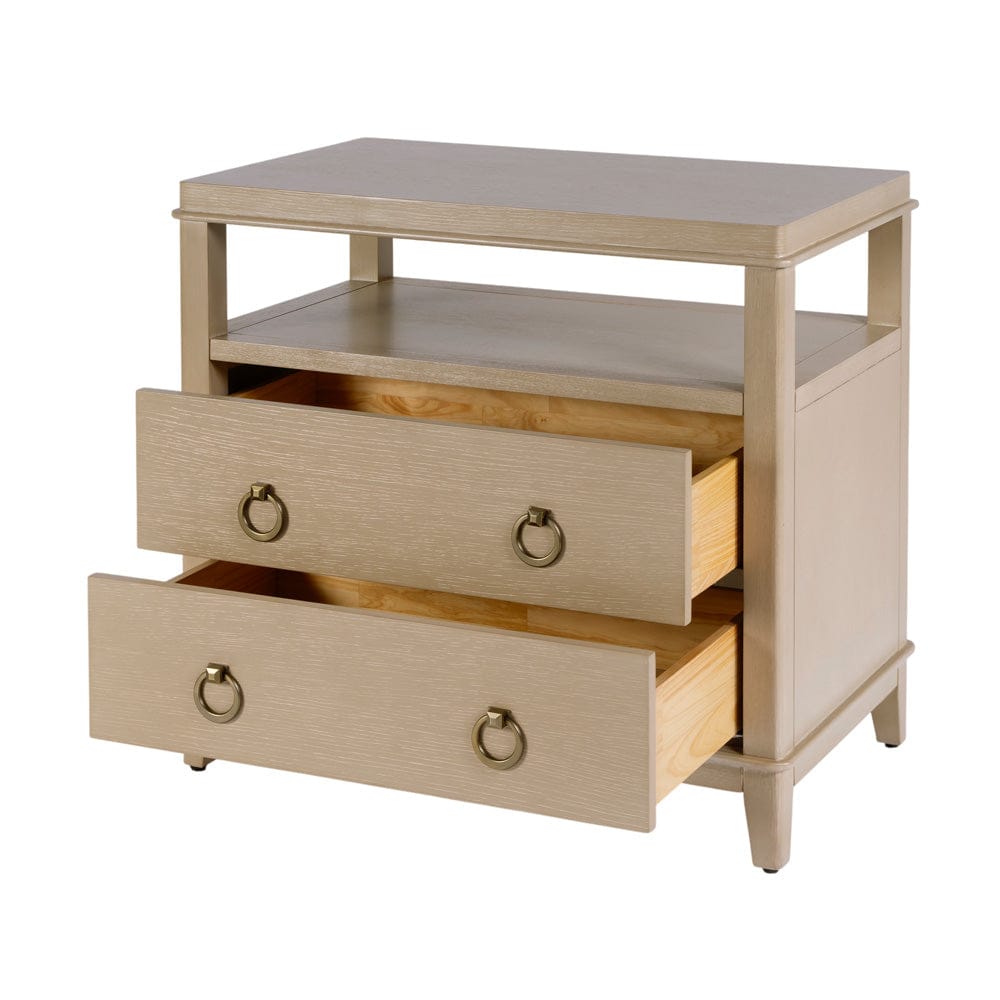 Butler Specialty Company - Highbury 28 in. W Rectangular Wood 2 Drawer Nightstand w Open Shelf, Beige - 6251516 view 2