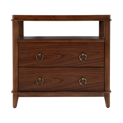 Butler Specialty Company - Highbury 28 in. W Rectangular Wood 2 Drawer Nightstand w Open Shelf, Medium Brown - 6251489 view 3