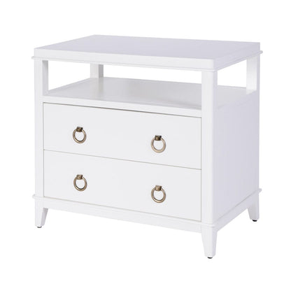 Butler Specialty Company - Highbury 28 in. W Rectangular Wood 2 Drawer Nightstand w Open Shelf, Smooth White - 6251304 view 1