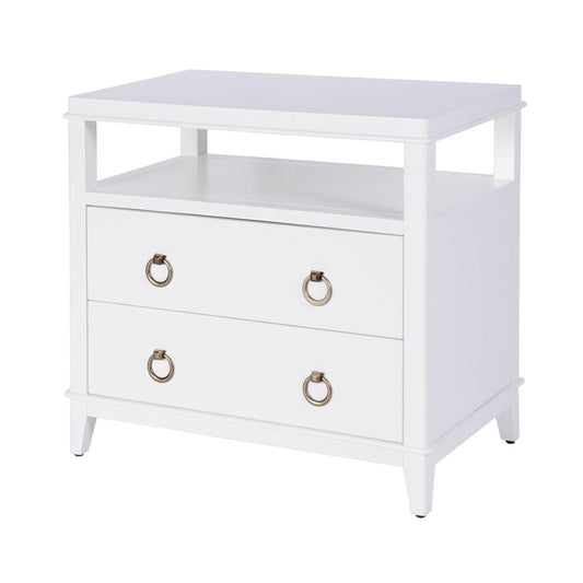 Butler Specialty Company - Highbury 28 in. W Rectangular Wood 2 Drawer Nightstand w Open Shelf, Smooth White - 6251304 view 1