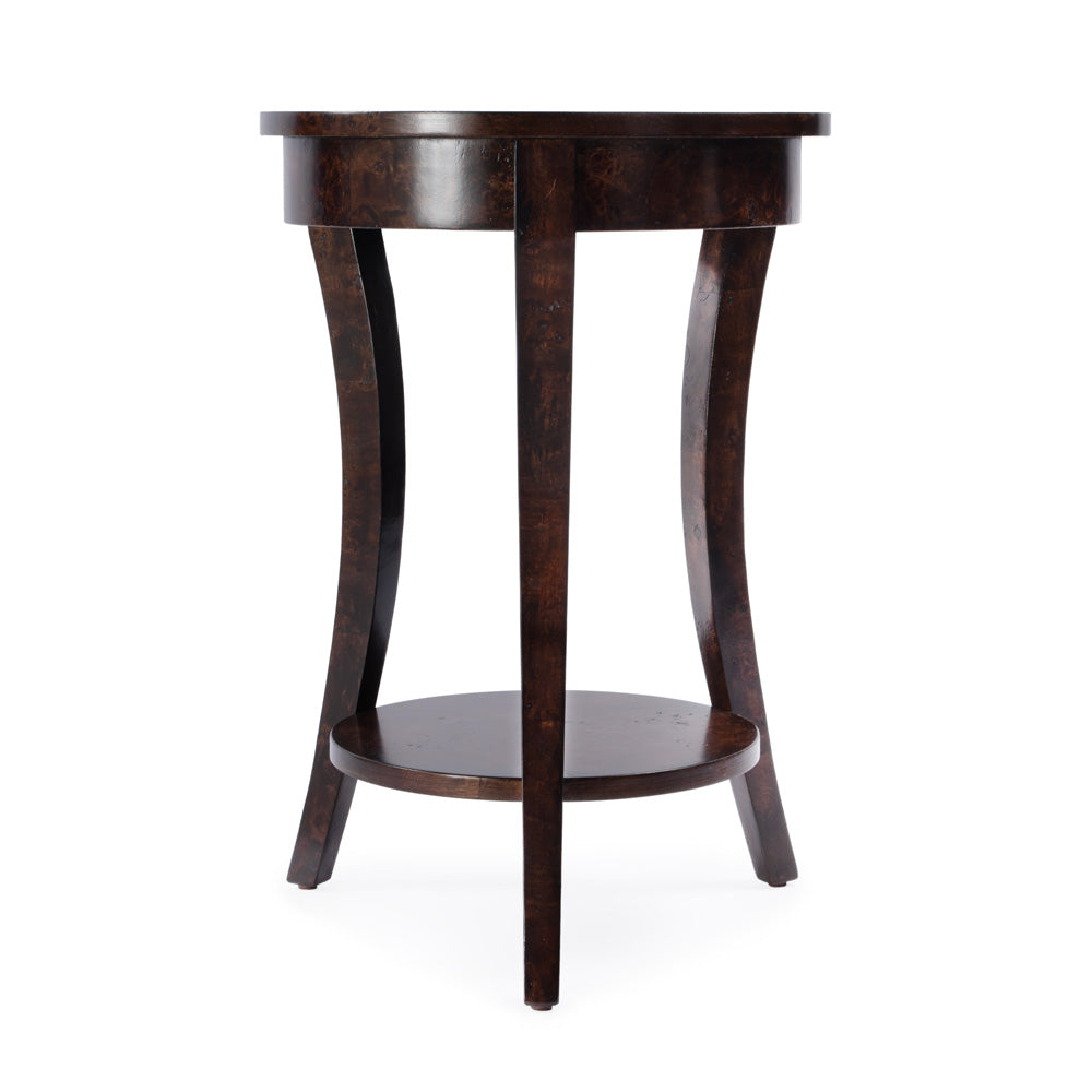 Butler Specialty Company - Holdin 18 in. W Round Wood Side Table, Dark Brown - 992446