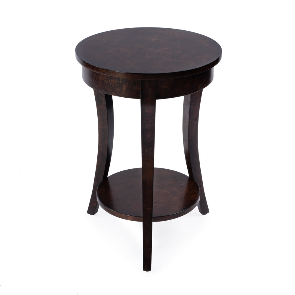 Butler Specialty Company - Holdin 18 in. W Round Wood Side Table, Dark Brown - 992446