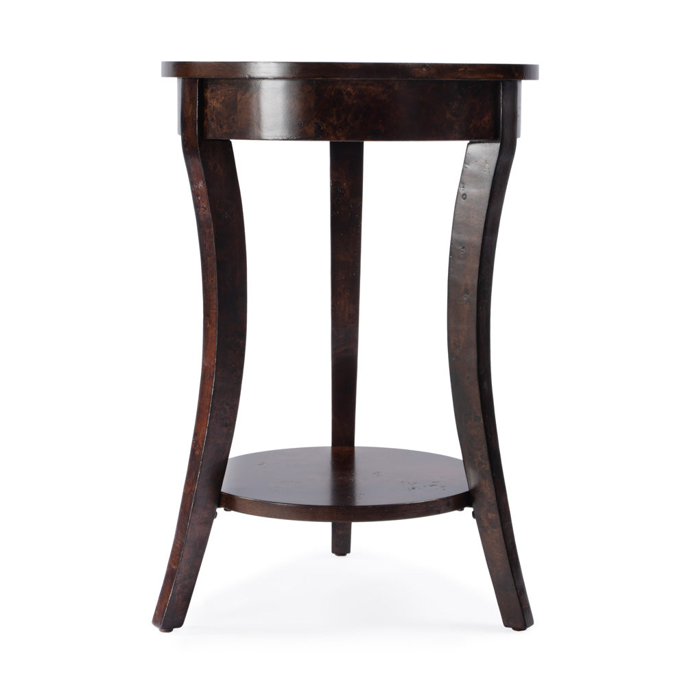 Butler Specialty Company - Holdin 18 in. W Round Wood Side Table, Dark Brown - 992446