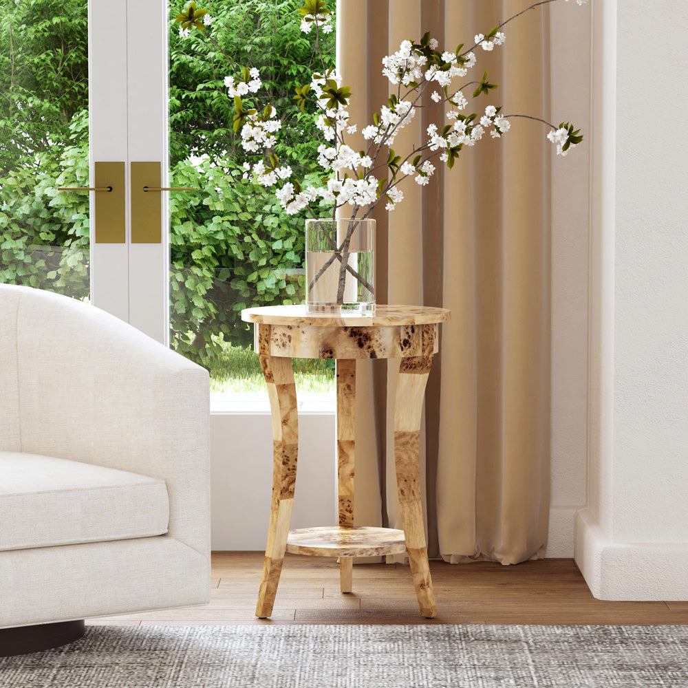 Butler Specialty Company - Holdin 18 in. W Round Wood Side Table, Light Brown - 992443