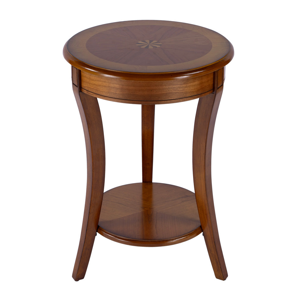 Butler Specialty Company - Holdin 18 in. W Round Wood Side Table, Medium Brown - 992101