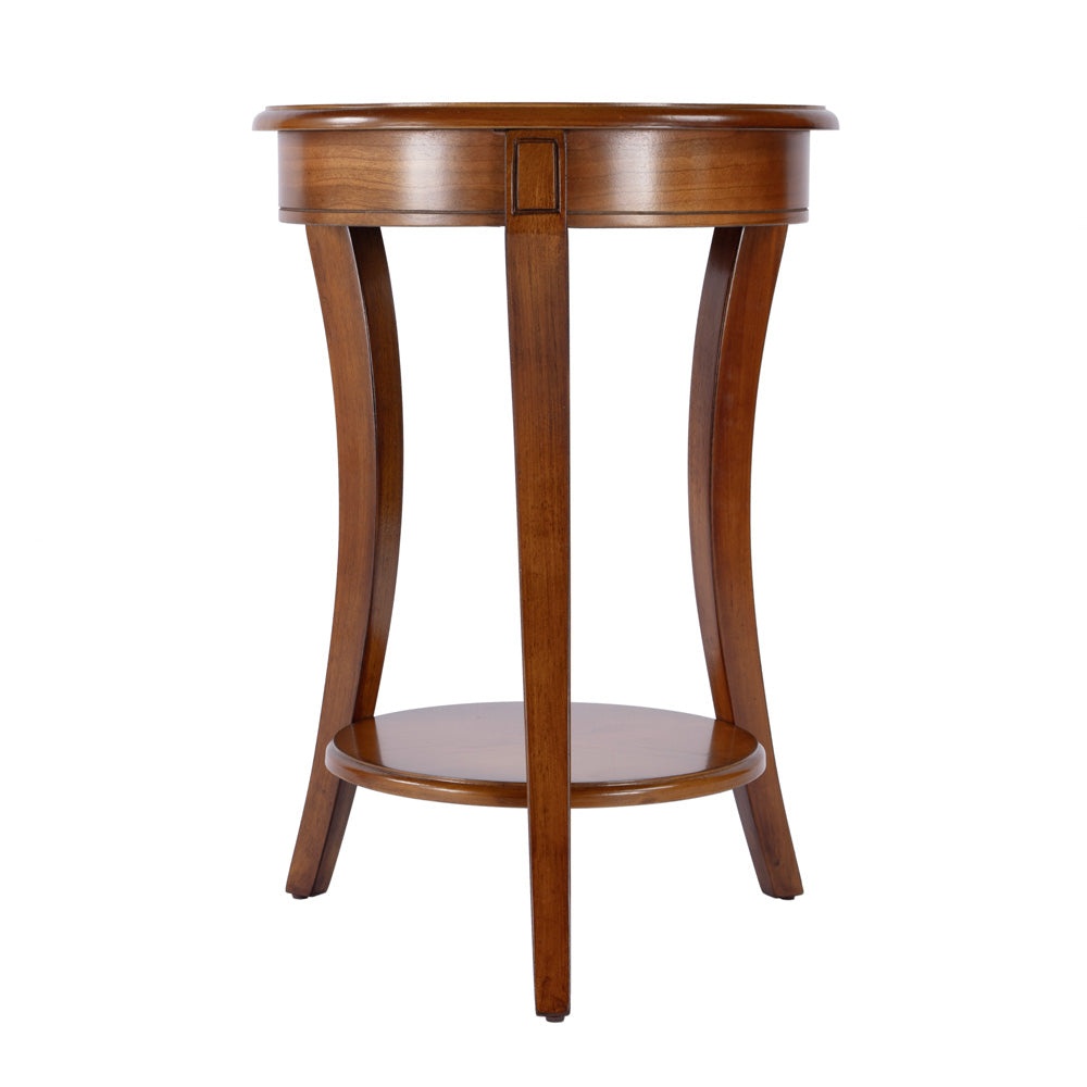 Butler Specialty Company - Holdin 18 in. W Round Wood Side Table, Medium Brown - 992101