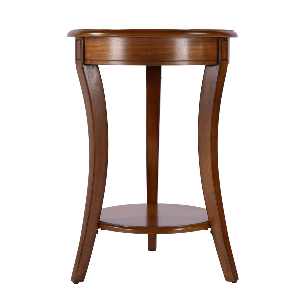 Butler Specialty Company - Holdin 18 in. W Round Wood Side Table, Medium Brown - 992101