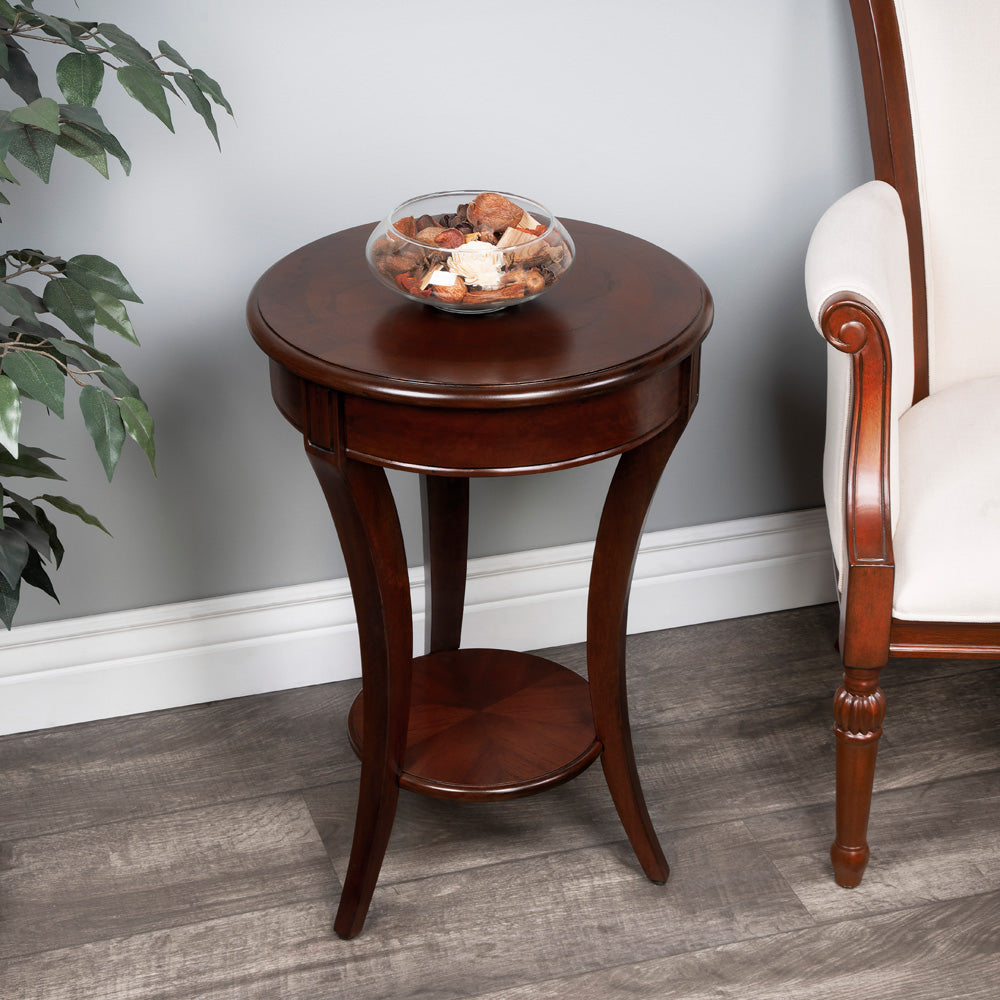 Butler Specialty Company - Holdin 18 in. W Round Wood Side Table, Dark Brown - 992024