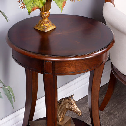 Butler Specialty Company - Holdin 18 in. W Round Wood Side Table, Dark Brown - 992024