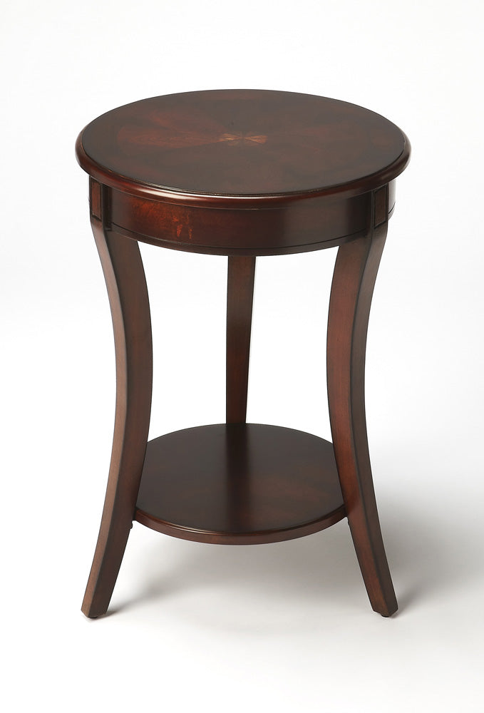 Butler Specialty Company - Holdin 18 in. W Round Wood Side Table, Dark Brown - 992024