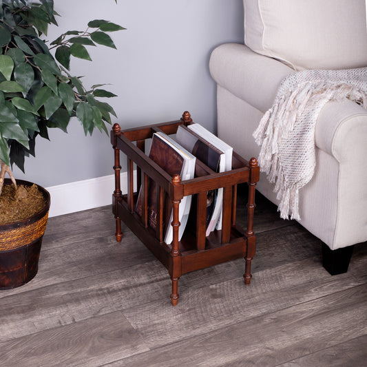 Butler Specialty Company - Holden 17 in. W Rectangular Wood Magazine Basket, Medium Brown - 2214011