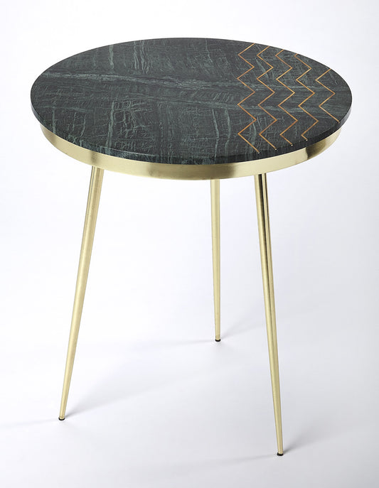 Butler Specialty Company - Hollings Green Marble & Brass Side Table, Green - 5402025_CLOSEOUT