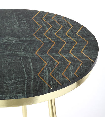Butler Specialty Company - Hollings Green Marble & Brass Side Table, Green - 5402025_CLOSEOUT