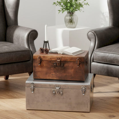 Butler Specialty Company - Hors D'oeuvres - Spirit Rectangular Metal Set of 3 Storage Trunks, Assorted - 2744016 view 4