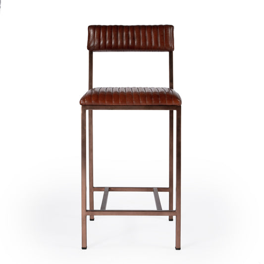 Butler Specialty Company - Houston 24" Leather Counter Stool, Medium Brown - 5623344