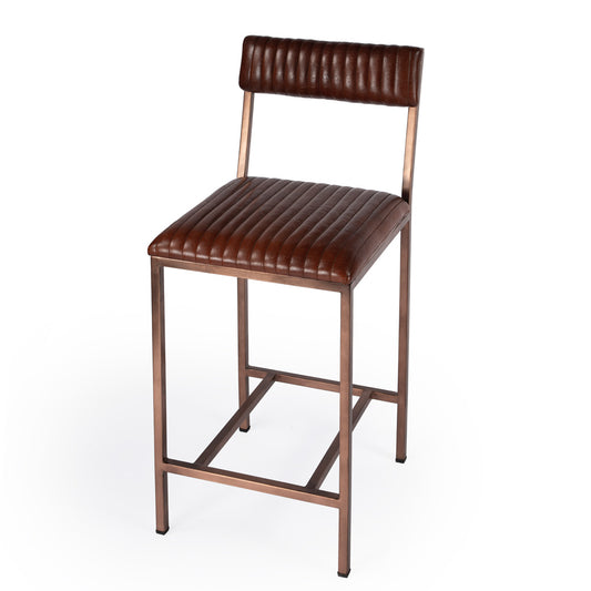 Butler Specialty Company - Houston 24" Leather Counter Stool, Medium Brown - 5623344