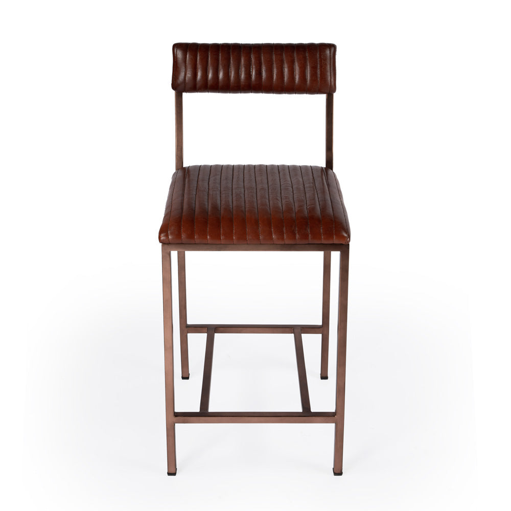 Butler Specialty Company - Houston 24" Leather Counter Stool, Medium Brown - 5623344