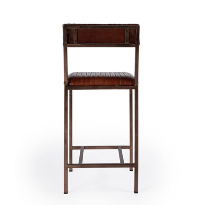 Butler Specialty Company - Houston 24" Leather Counter Stool, Medium Brown - 5623344
